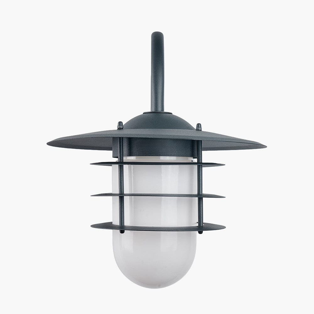 Centauri Dark Grey and Opaque Glass Wall Light.