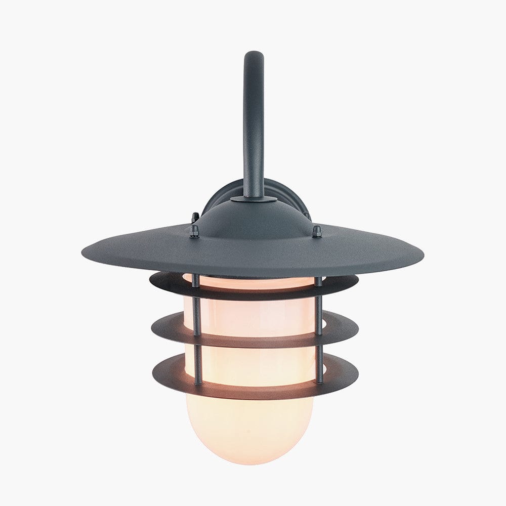 Centauri Dark Grey and Opaque Glass Wall Light.