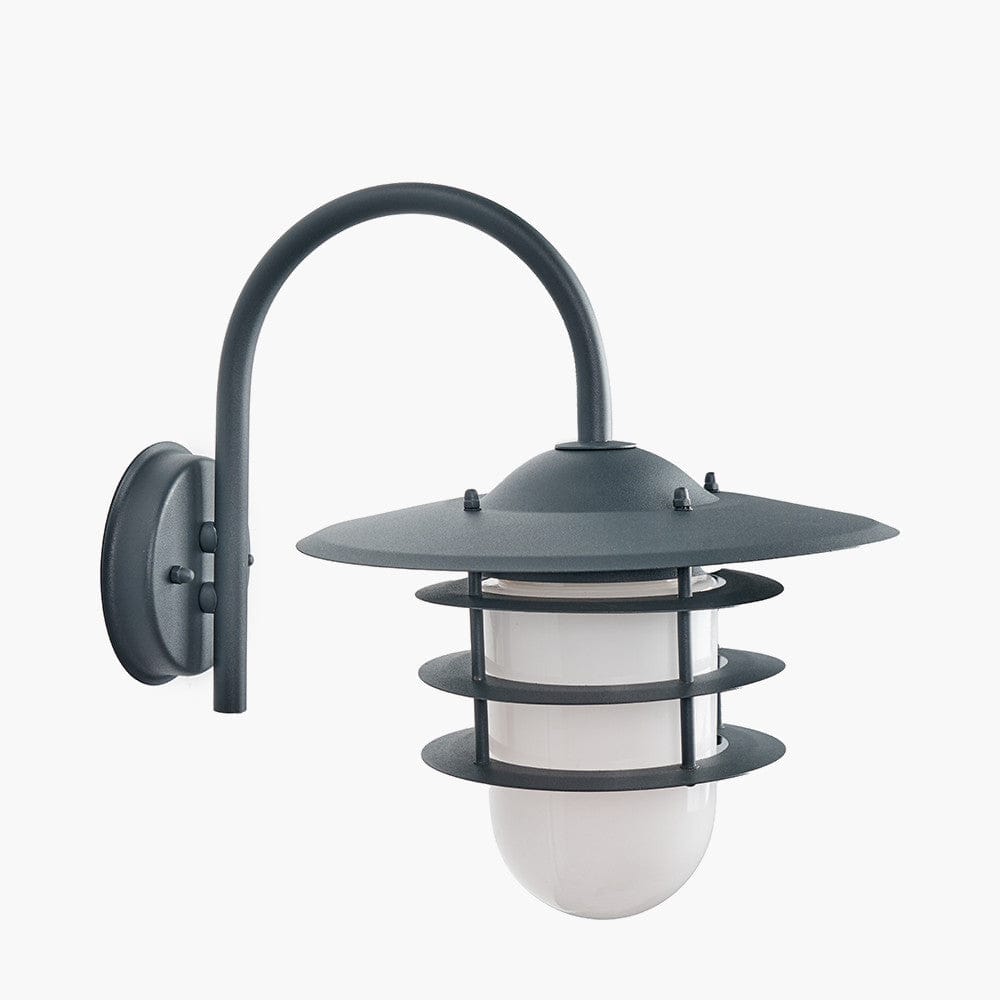 Centauri Dark Grey and Opaque Glass Wall Light.