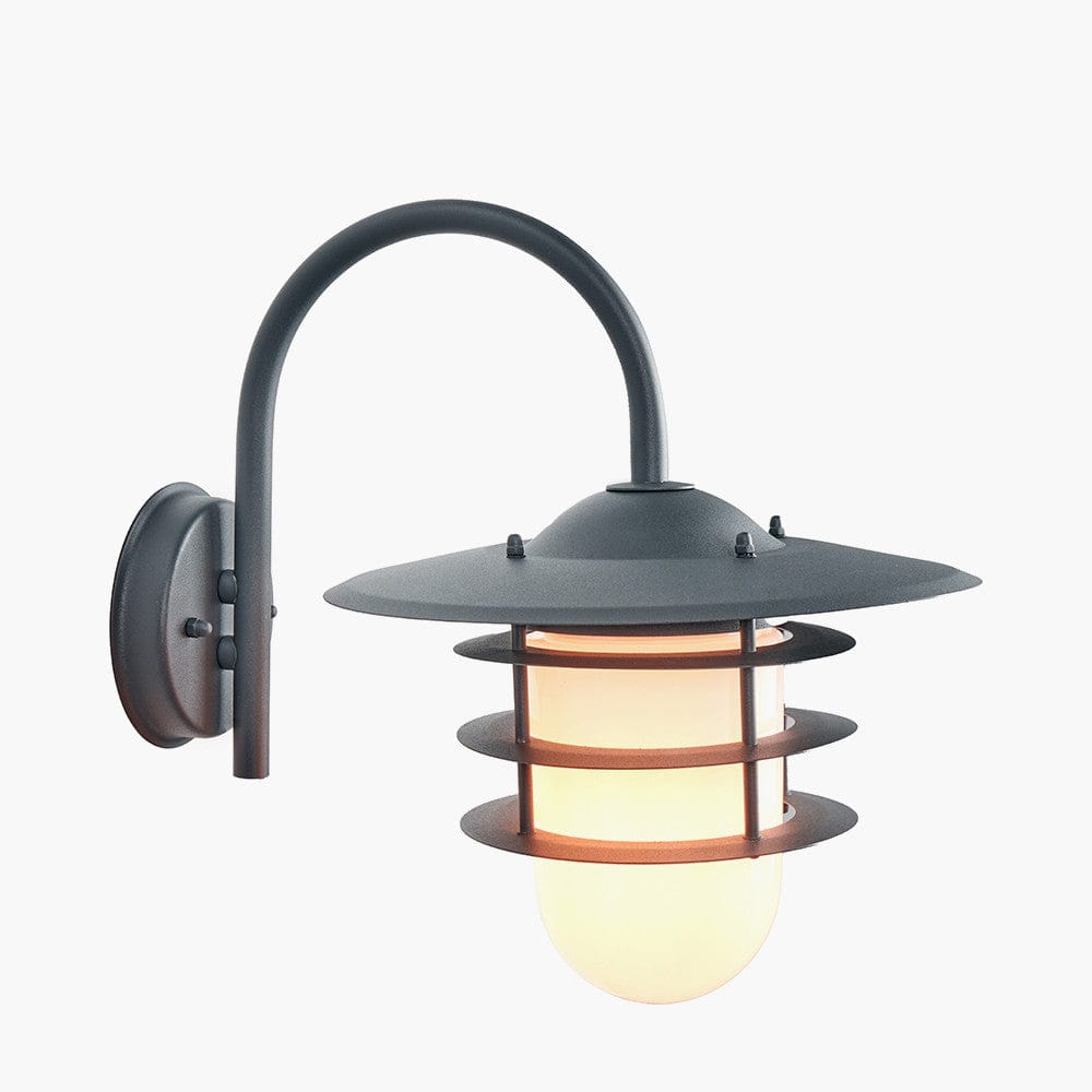 Centauri Dark Grey and Opaque Glass Wall Light.