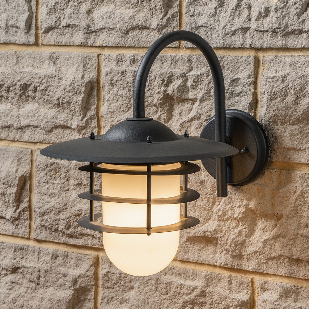 Centauri Dark Grey and Opaque Glass Wall Light.