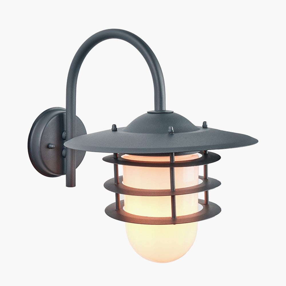 Centauri Dark Grey and Opaque Glass Wall Light.