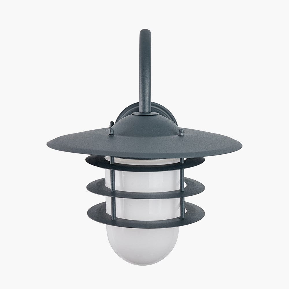 Centauri Dark Grey and Opaque Glass Wall Light.