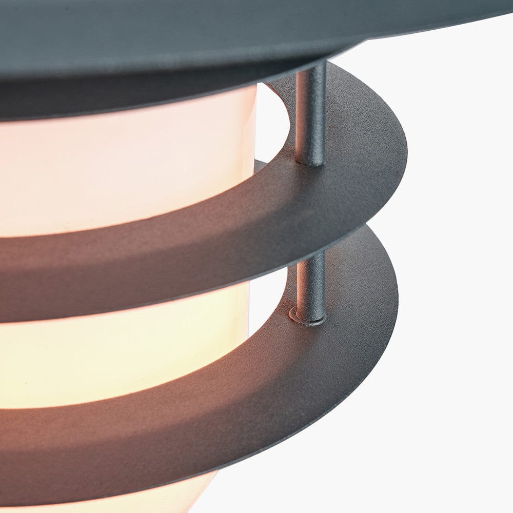 Centauri Dark Grey and Opaque Glass Wall Light.