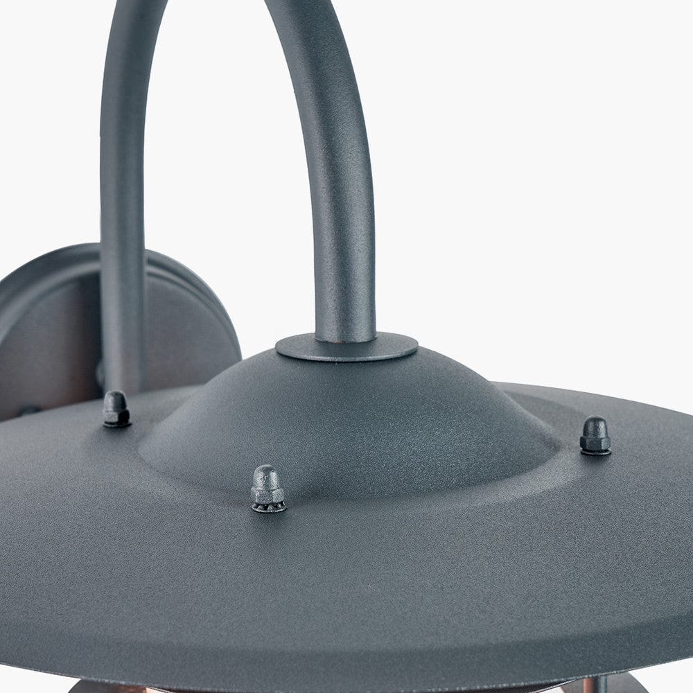 Centauri Dark Grey and Opaque Glass Wall Light.