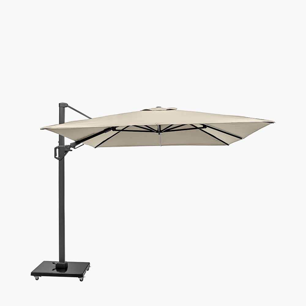 Challenger T2 3.5 x 2.6m Rectangular Champagne Free Arm Parasol.