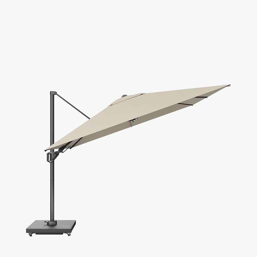 Challenger T2 3.5 x 2.6m Rectangular Champagne Free Arm Parasol.