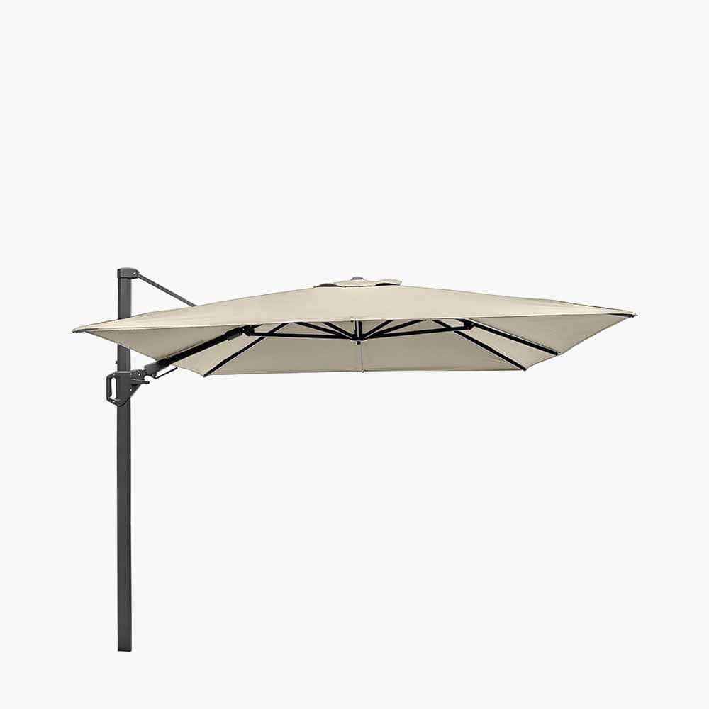 Challenger T2 3.5 x 2.6m Rectangular Champagne Free Arm Parasol.