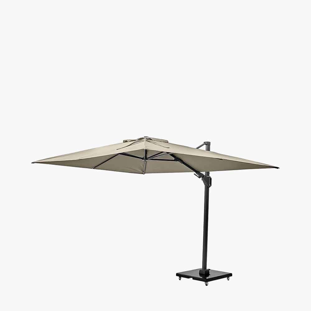 Challenger T2 3.5 x 2.6m Rectangular Champagne Free Arm Parasol.