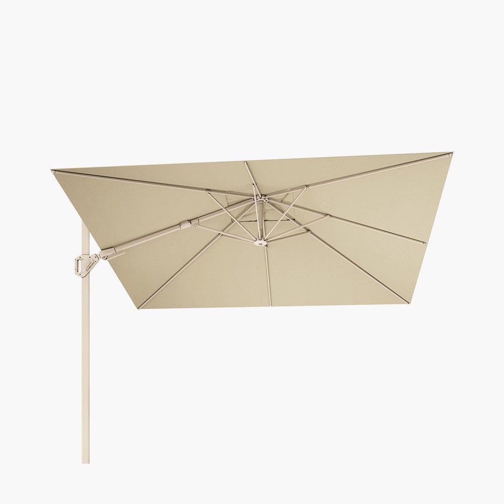 Challenger T2 3.5 x 2.6m Rectangular Sandstone / Champagne Free Arm Parasol.