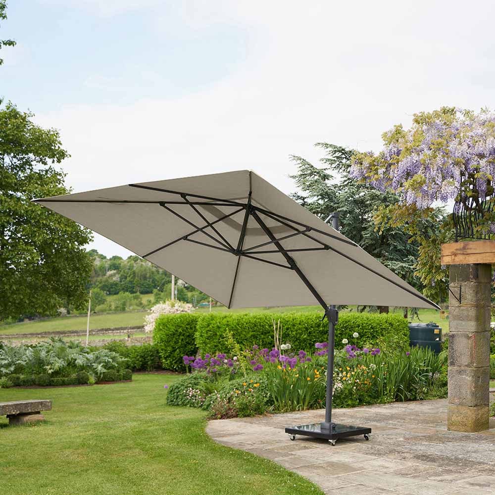 Challenger T2 3m Square Champagne Free Arm Parasol.