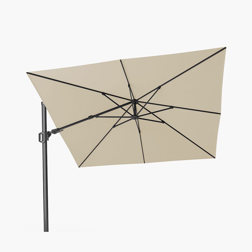 Pacific Lifestyle Outdoors Challenger T2 3m Square Premium Champagne Free Arm Parasol House of Isabella UK