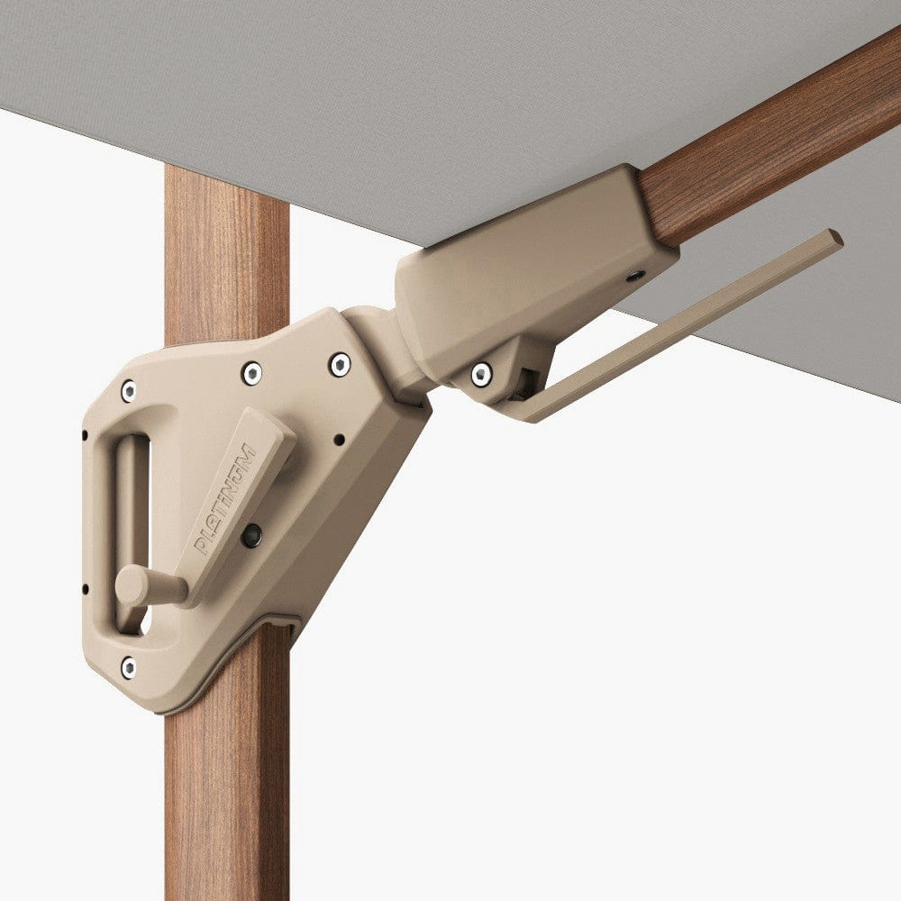 Pacific Lifestyle Outdoors Challenger Teak T2 3m Square Premium Manhattan Grey Free Arm Parasol House of Isabella UK