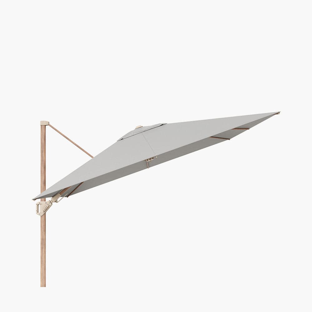 Pacific Lifestyle Outdoors Challenger Teak T2 3m Square Premium Manhattan Grey Free Arm Parasol House of Isabella UK
