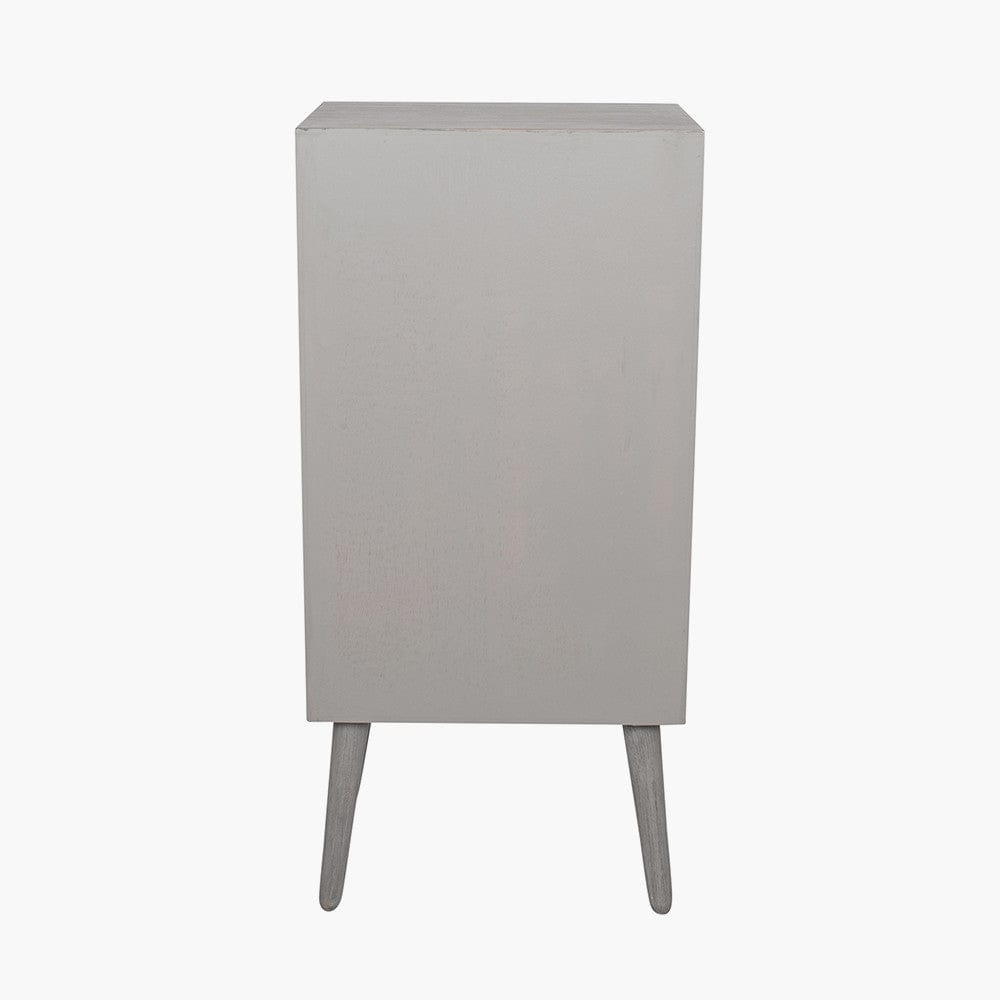 Chaya Dark Grey Pine Wood 5 Drawer Tall Boy.