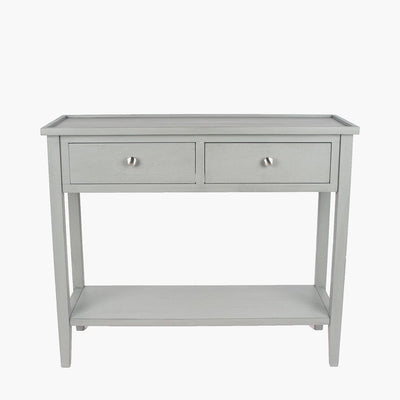 Pacific Lifestyle Outdoors Chelmsford Vendee Grey Pine Wood 2 Drawer Console Table K/D House of Isabella UK