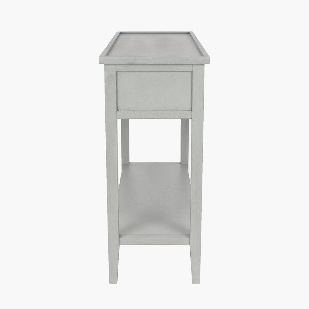 Pacific Lifestyle Outdoors Chelmsford Vendee Grey Pine Wood 2 Drawer Console Table K/D House of Isabella UK