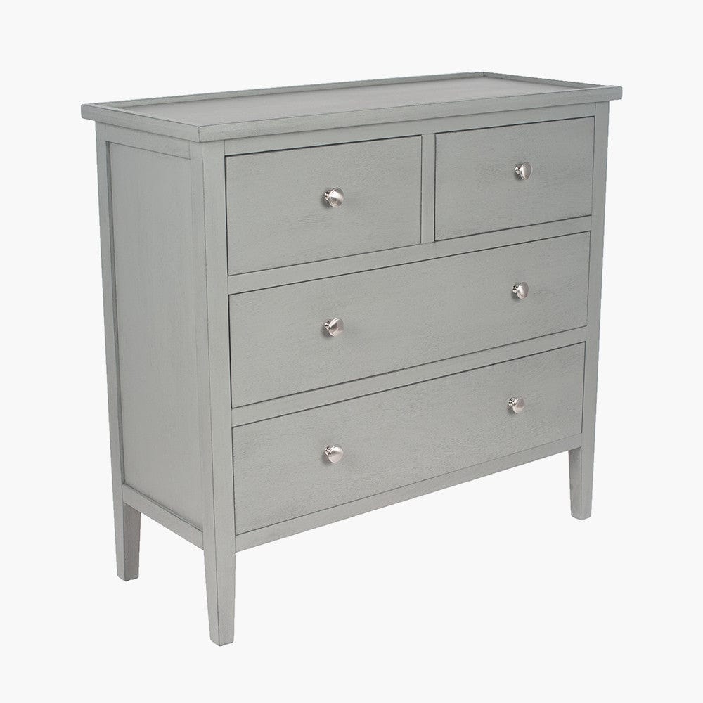 Chelmsford Vendee Grey Pine Wood 4 Drawer Unit.