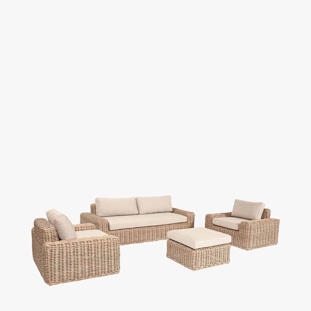 Pacific Lifestyle Outdoors Como Natural Antique Lounge Set House of Isabella UK