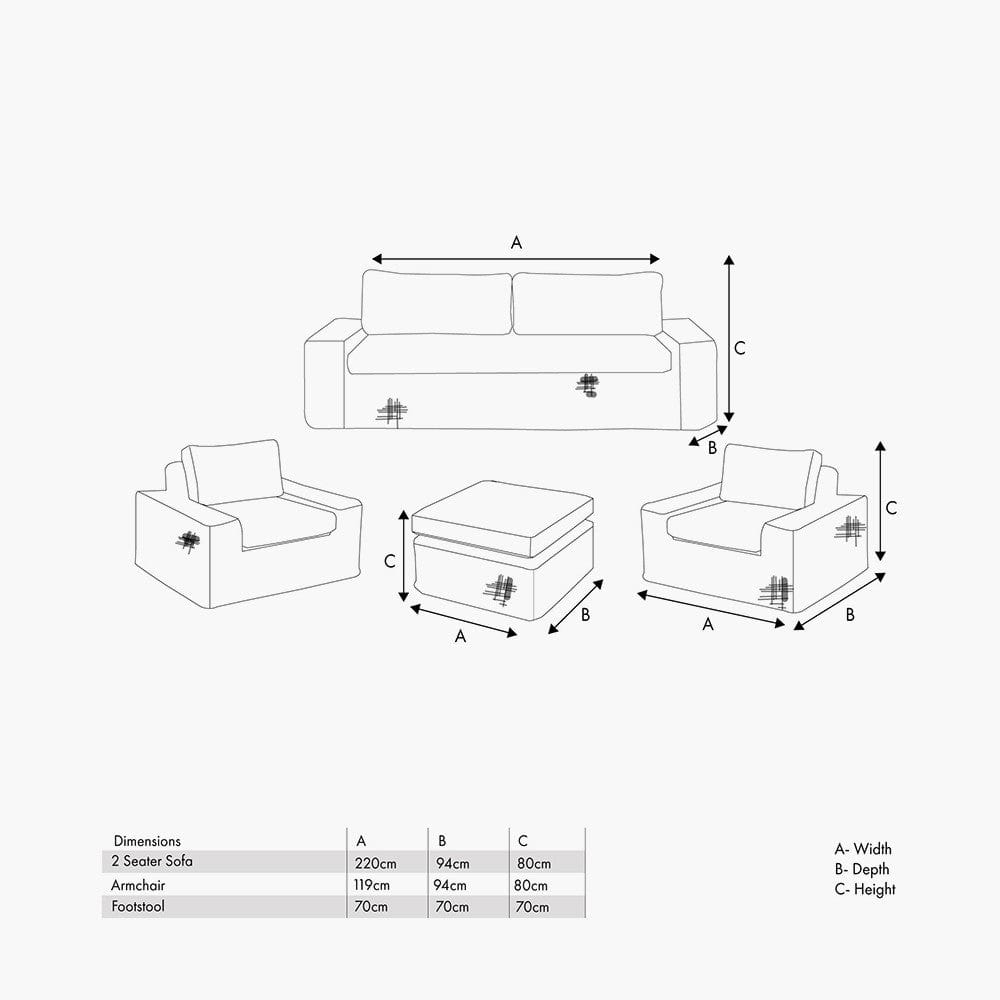 Pacific Lifestyle Outdoors Como Natural Antique Lounge Set House of Isabella UK