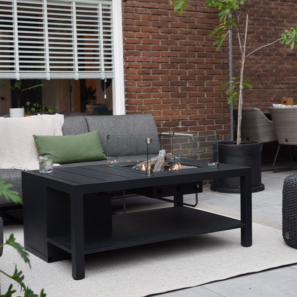 Cosiflow 120 Rectangular Anthracite Fire Pit Table.