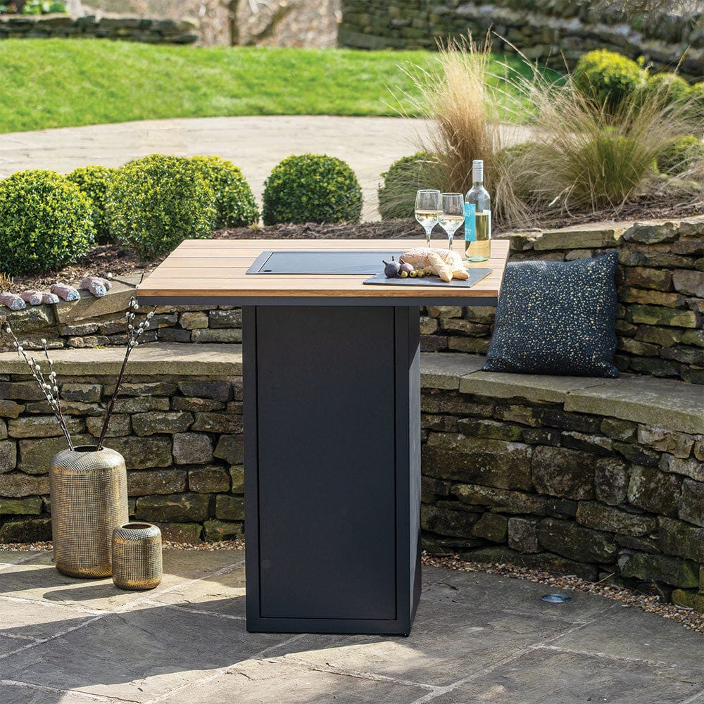 Pacific Lifestyle Outdoors Cosiloft 100 Bar Table Black and Teak House of Isabella UK