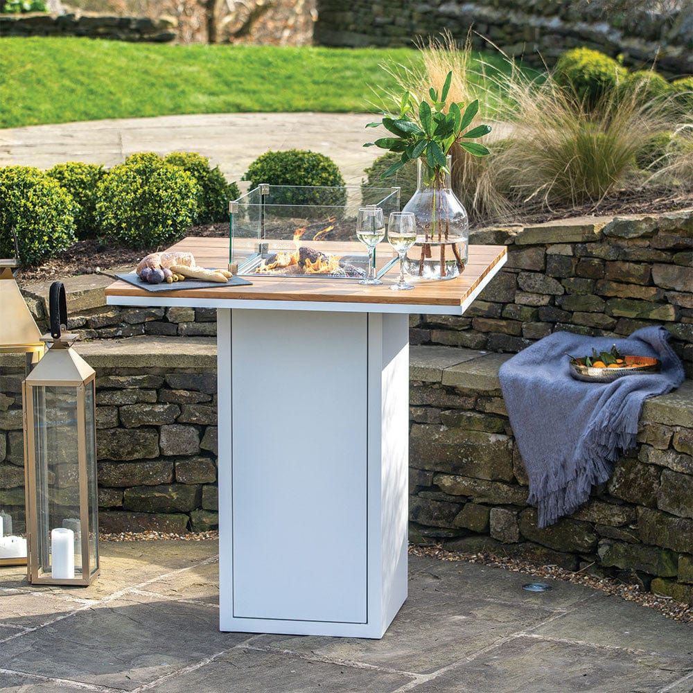 Cosiloft 100 Bar Table White and Teak.