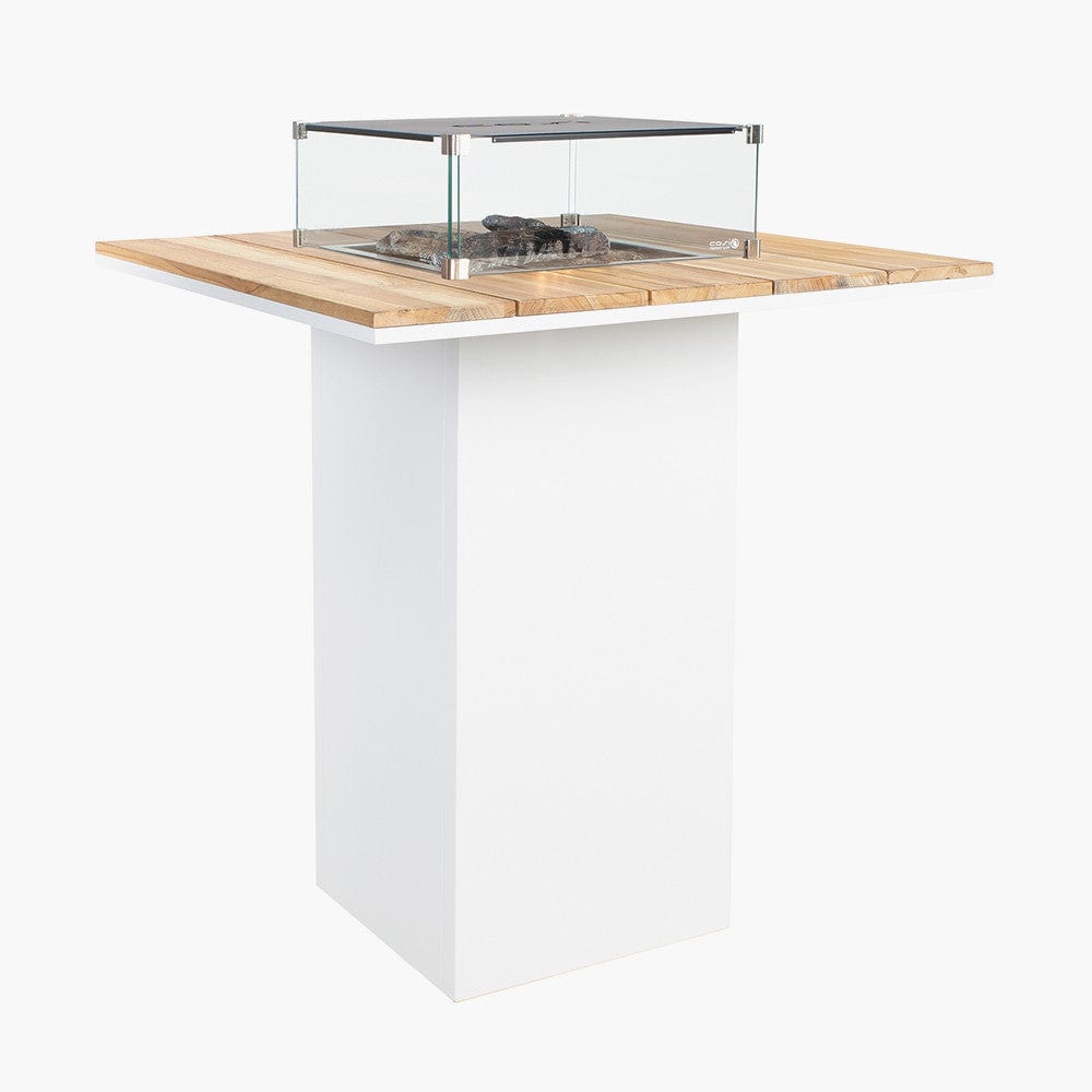 Cosiloft 100 Bar Table White and Teak.