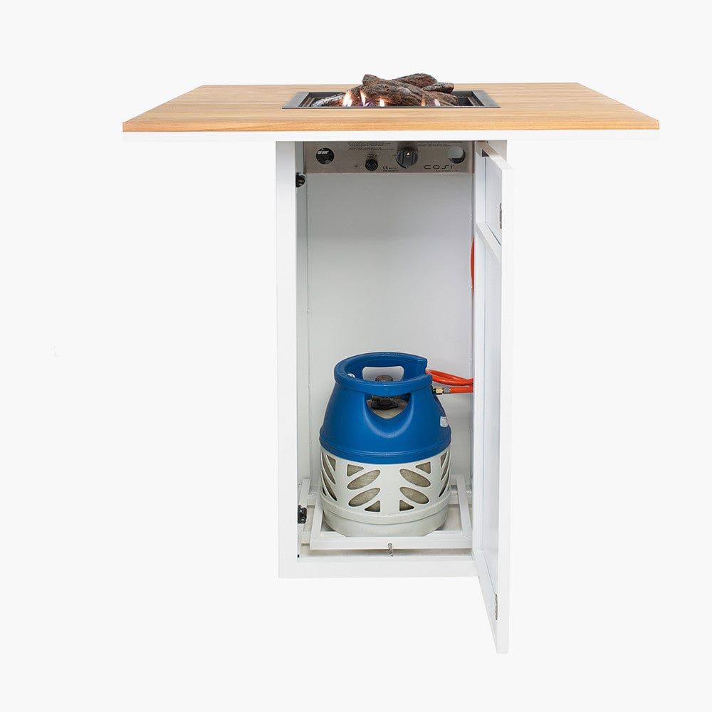 Cosiloft 100 Bar Table White and Teak.