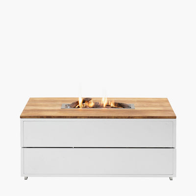 Pacific Lifestyle Outdoors Cosipure 120 Rectangular Fire Pit White and Teak House of Isabella UK