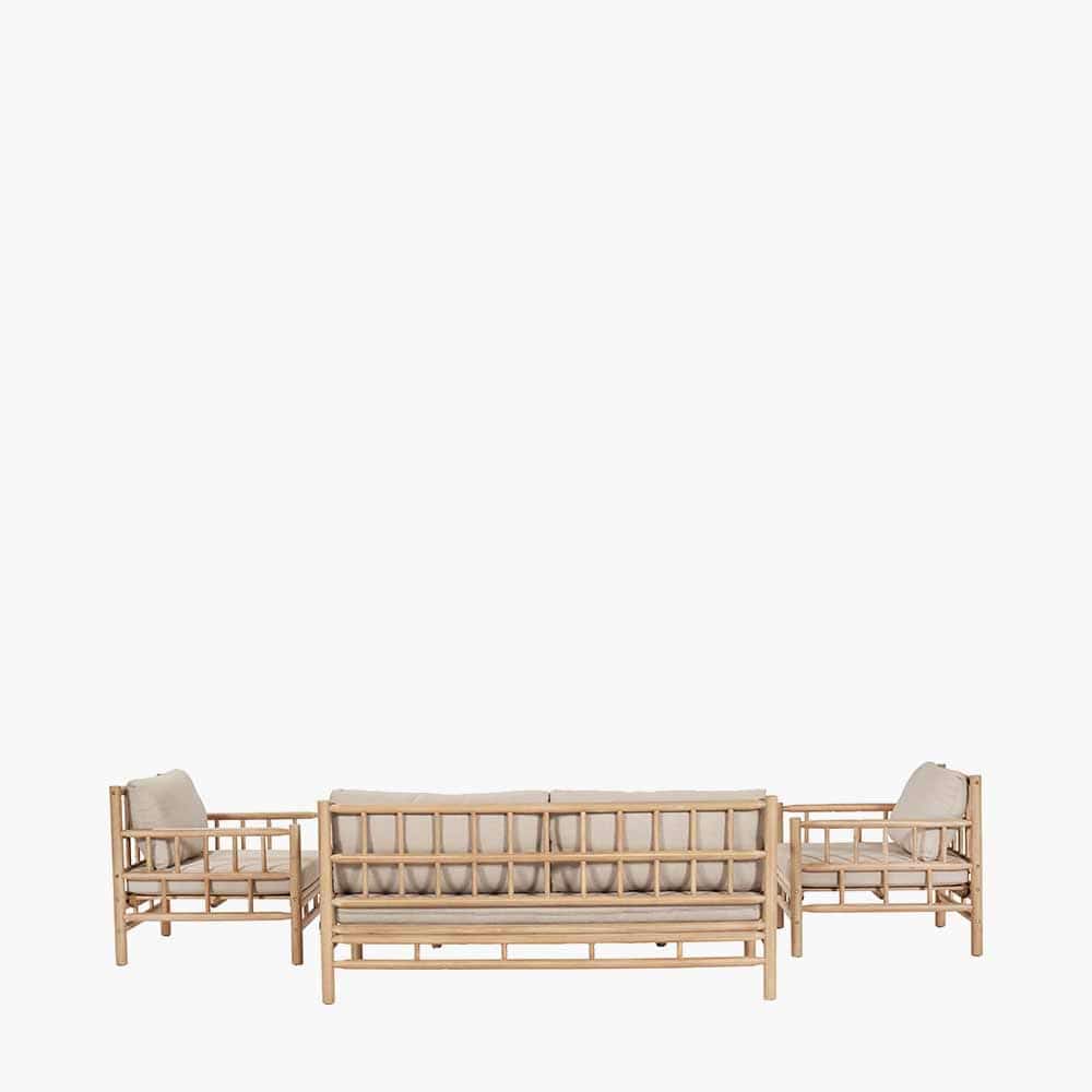 Pacific Lifestyle Outdoors Costa Rica Natural Bamboo Finish Lounge Set House of Isabella UK