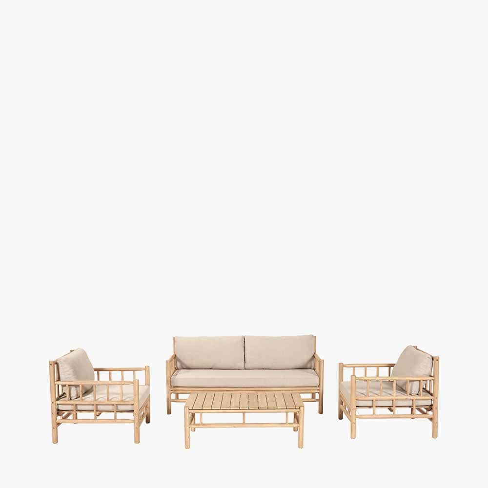 Costa Rica Natural Bamboo Finish Outdoor Seating Set.