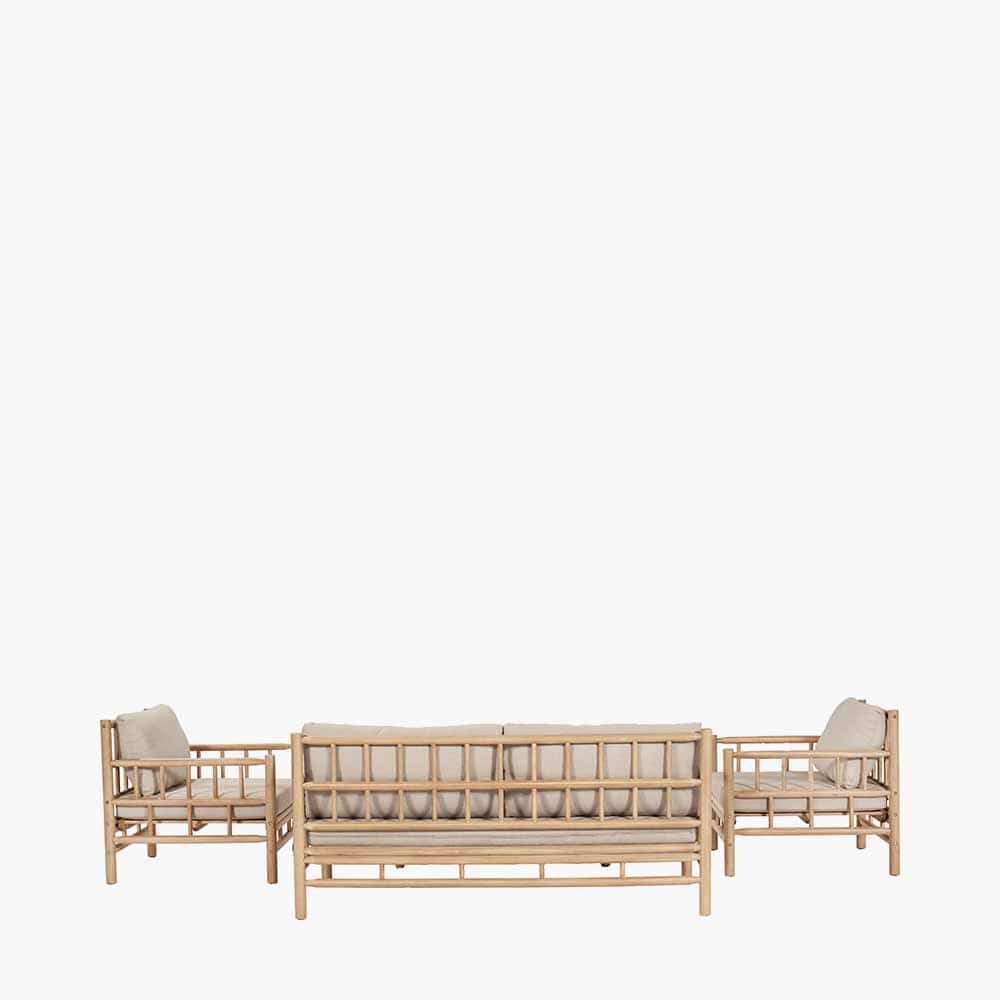 Costa Rica Natural Bamboo Finish Outdoor Seating Set.