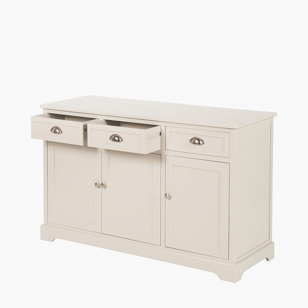 Pacific Lifestyle Outdoors Croft Linen Pine Wood 3 Door 3 Drawer Unit House of Isabella UK