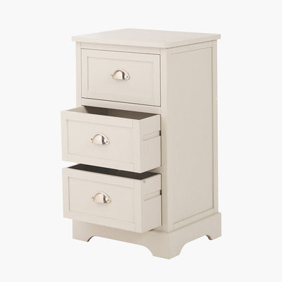 Pacific Lifestyle Outdoors Croft Linen Pine Wood 3 Drawer Tall Unit House of Isabella UK