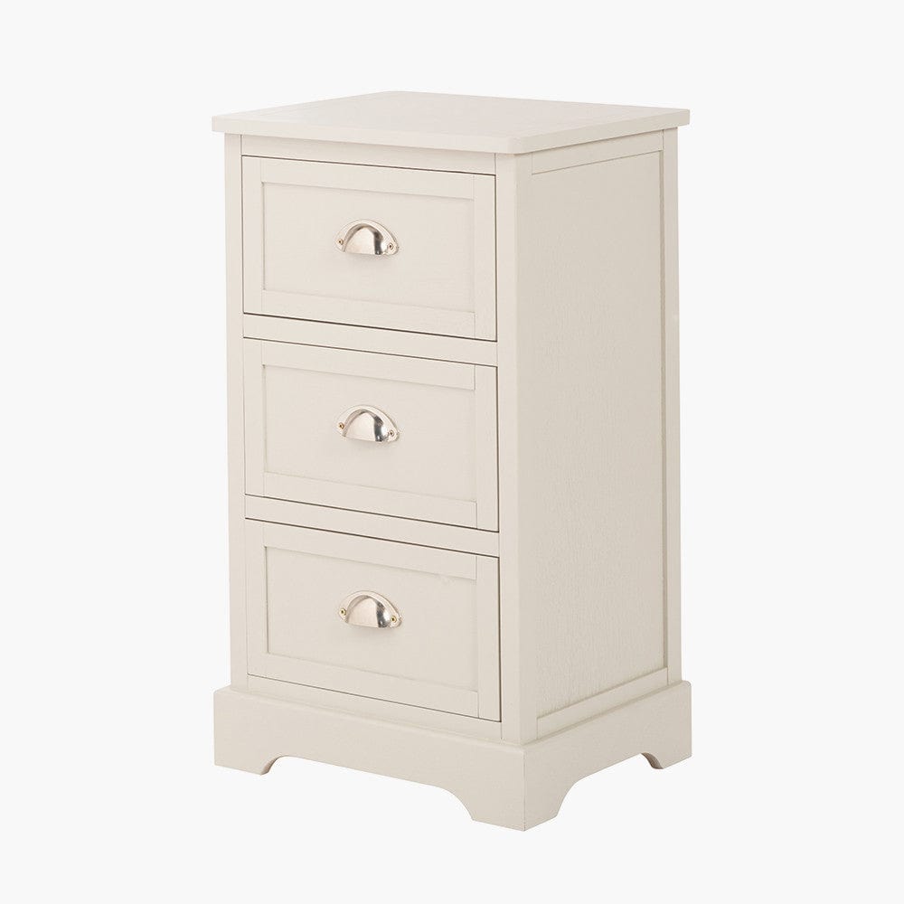 Croft Linen Pine Wood 3 Drawer Tall Unit.