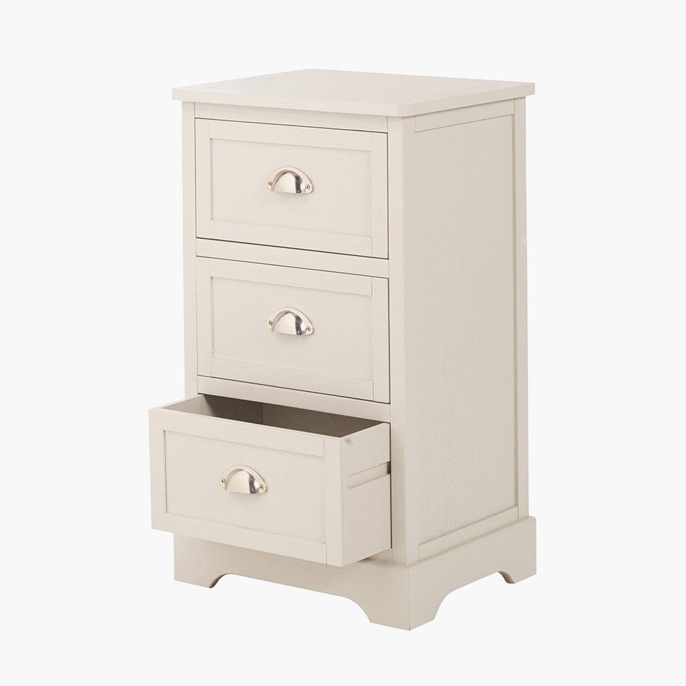 Croft Linen Pine Wood 3 Drawer Tall Unit.