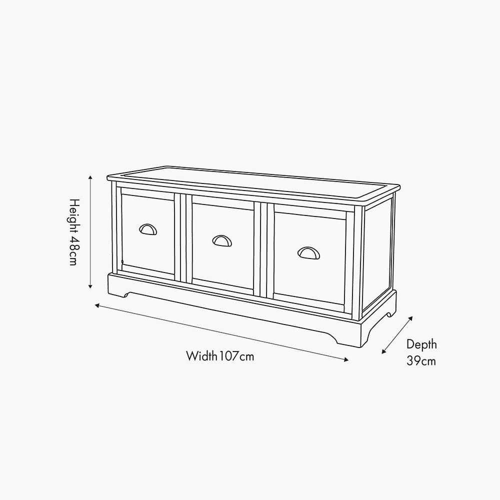 Pacific Lifestyle Outdoors Croft Linen Pine Wood 3 Drawer Unit House of Isabella UK