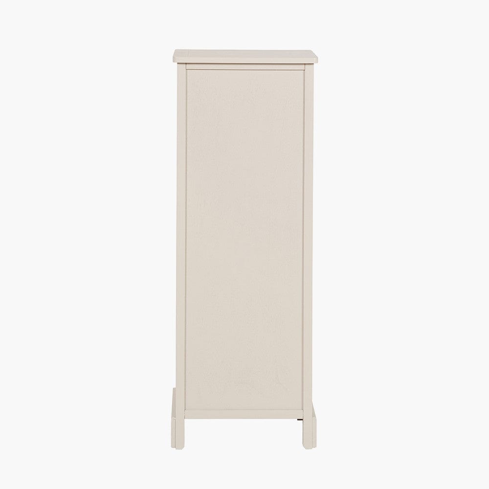 Croft Linen Pine Wood 5 Drawer Tall Unit.