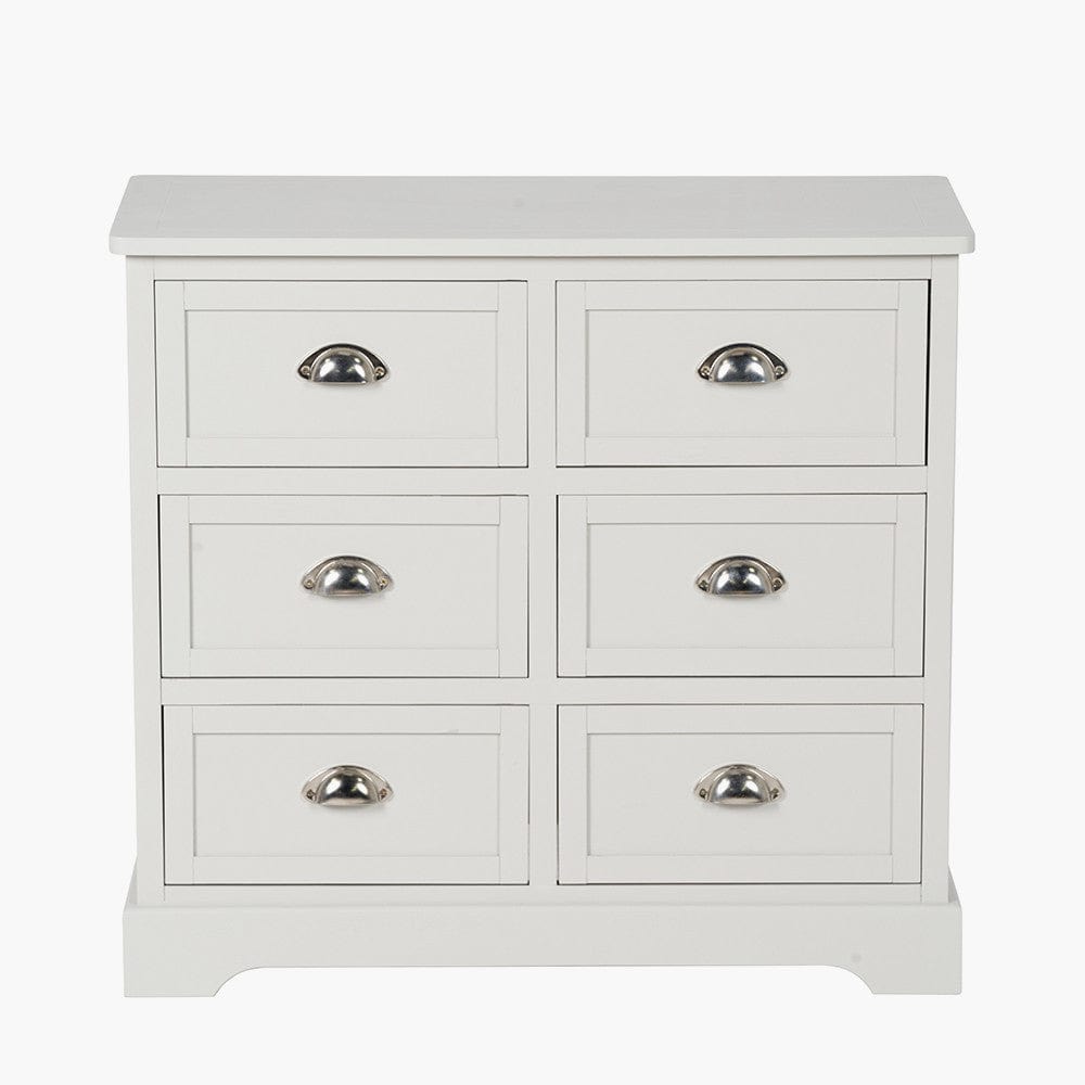 Croft Linen Pine Wood 6 Drawer Unit.