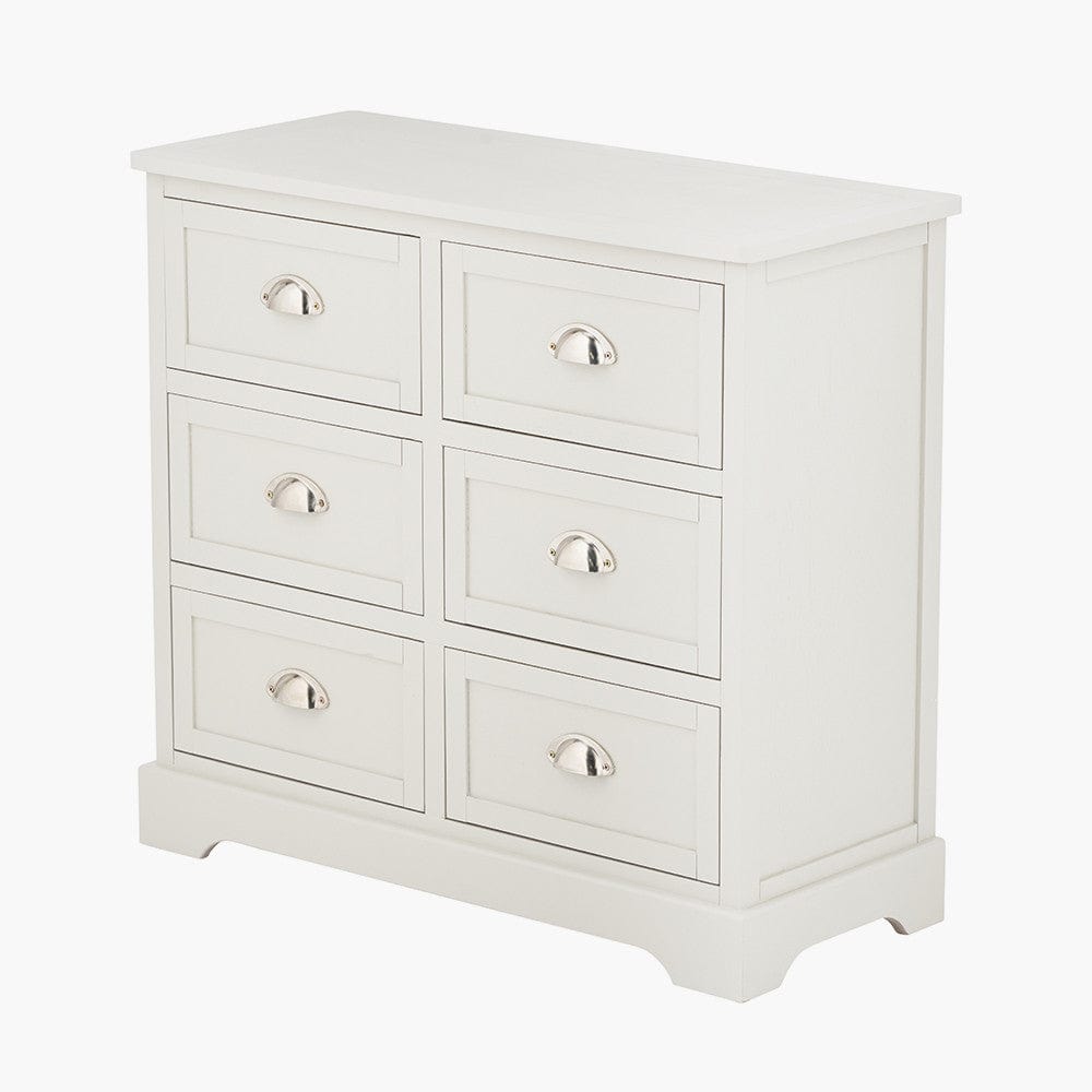 Croft Linen Pine Wood 6 Drawer Unit.