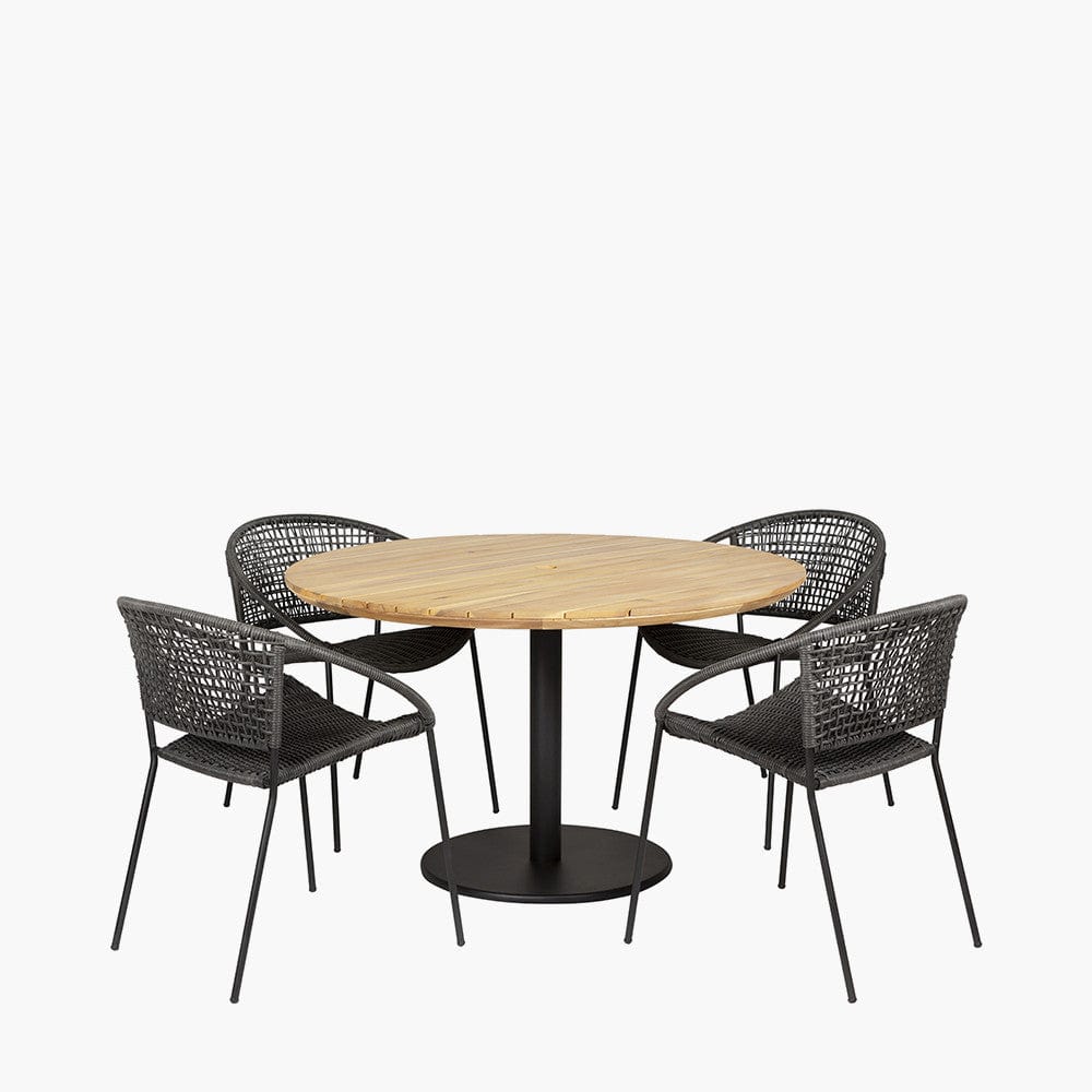 Dakota Black Outdoor 4 Seater Dining Set.
