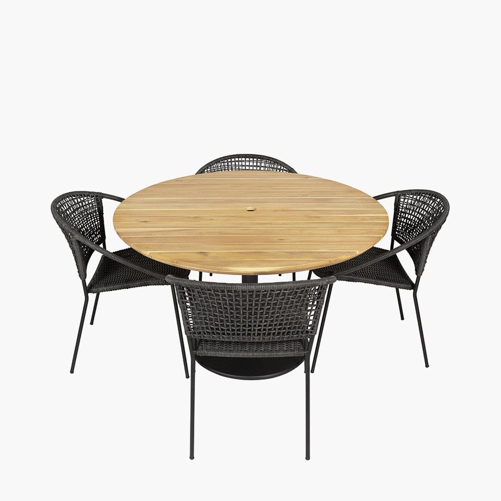 Dakota Black Outdoor 4 Seater Dining Set.