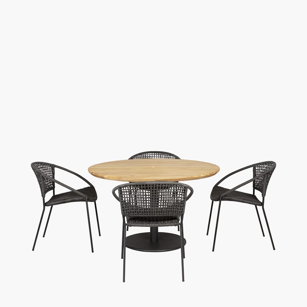 Dakota Black Outdoor 4 Seater Dining Set.