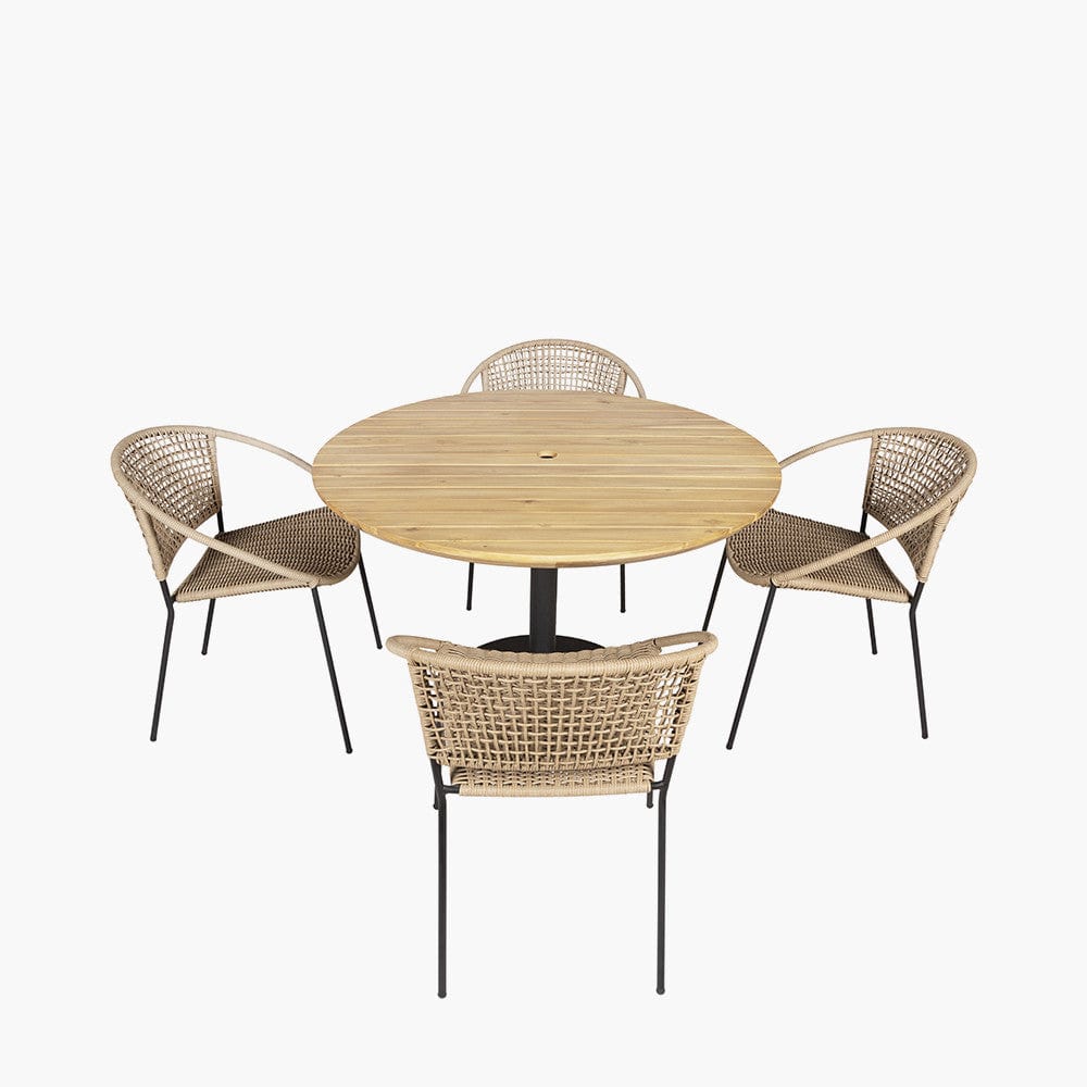 Pacific Lifestyle Outdoors Dakota Natural Wheat Outdoor 4 Seater Dining Set House of Isabella UK
