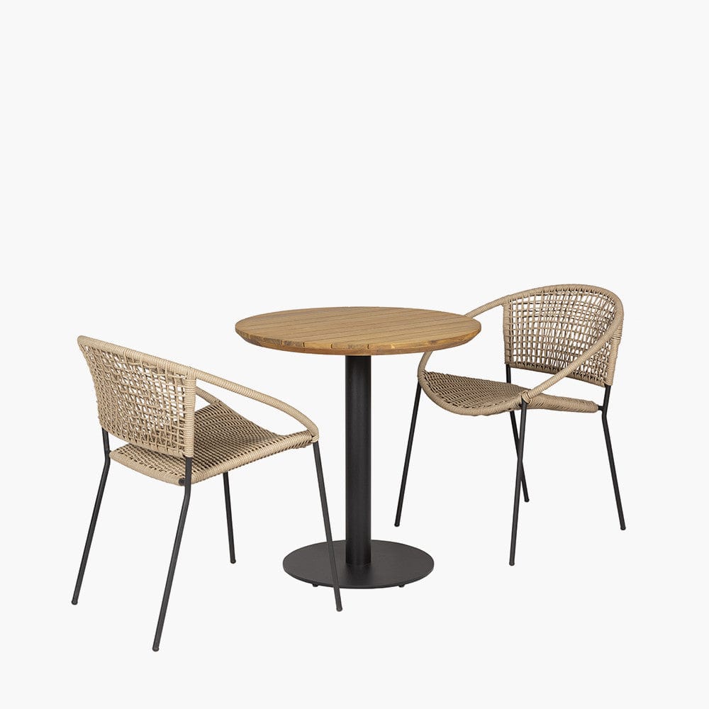 Dakota Natural Wheat Outdoor Bistro Set.