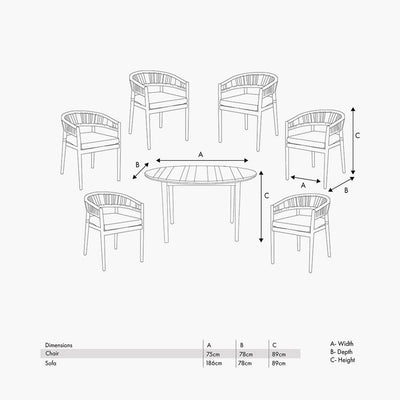 Pacific Lifestyle Outdoors Denver Sage Green 6 Seater Dining Set House of Isabella UK