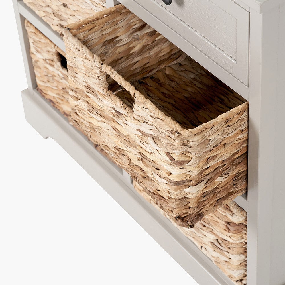 Pacific Lifestyle Outdoors Devonshire Putty Pine Wood 2 Drawer 4 Basket Unit House of Isabella UK