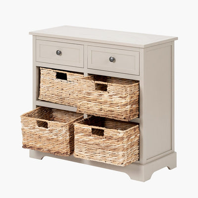 Pacific Lifestyle Outdoors Devonshire Putty Pine Wood 2 Drawer 4 Basket Unit House of Isabella UK