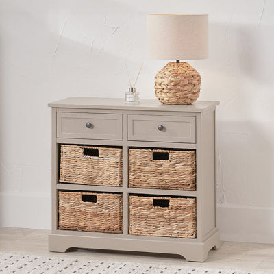 Pacific Lifestyle Outdoors Devonshire Putty Pine Wood 2 Drawer 4 Basket Unit House of Isabella UK